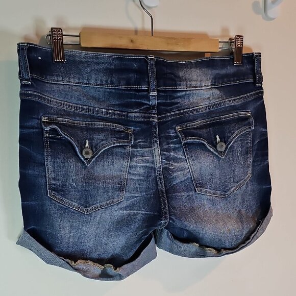 Brody Blue Jean Shorts with Vintage Wash and Rolled Cuffs - Picture 6 of 11